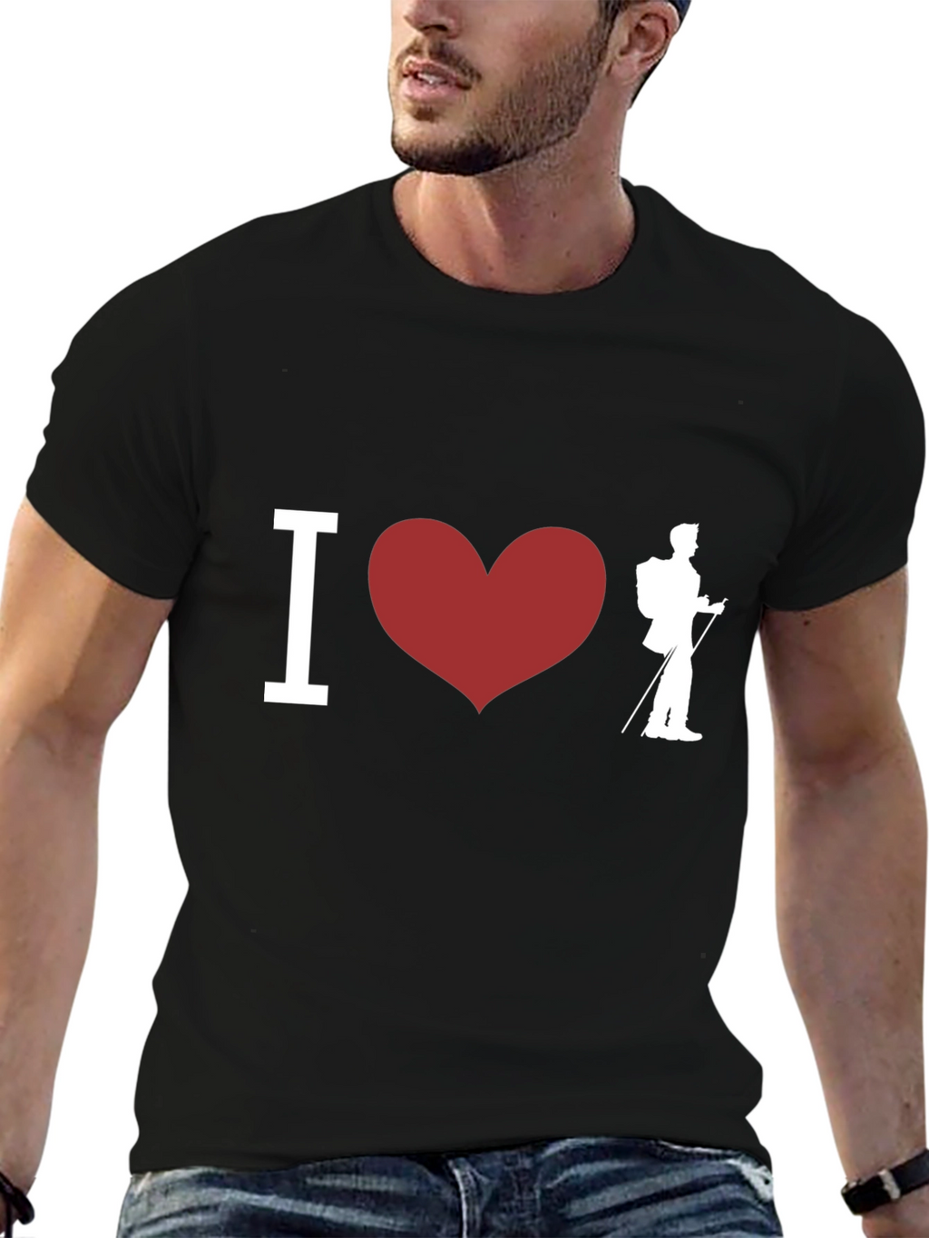 I Heart Hiking Black T-Shirt