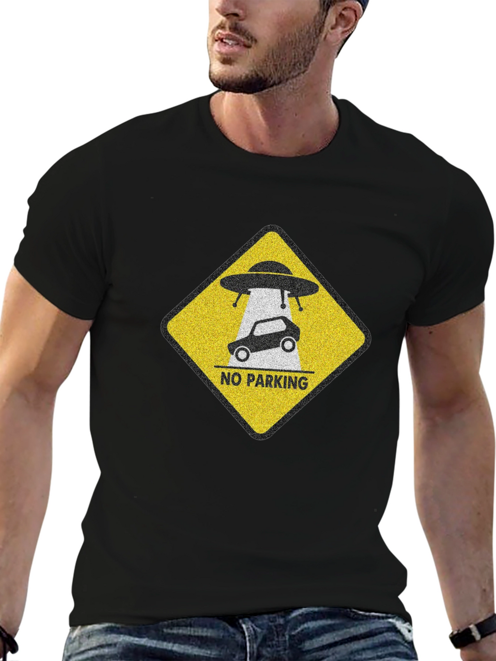 Alien Abduction No Parking Graphic Tee