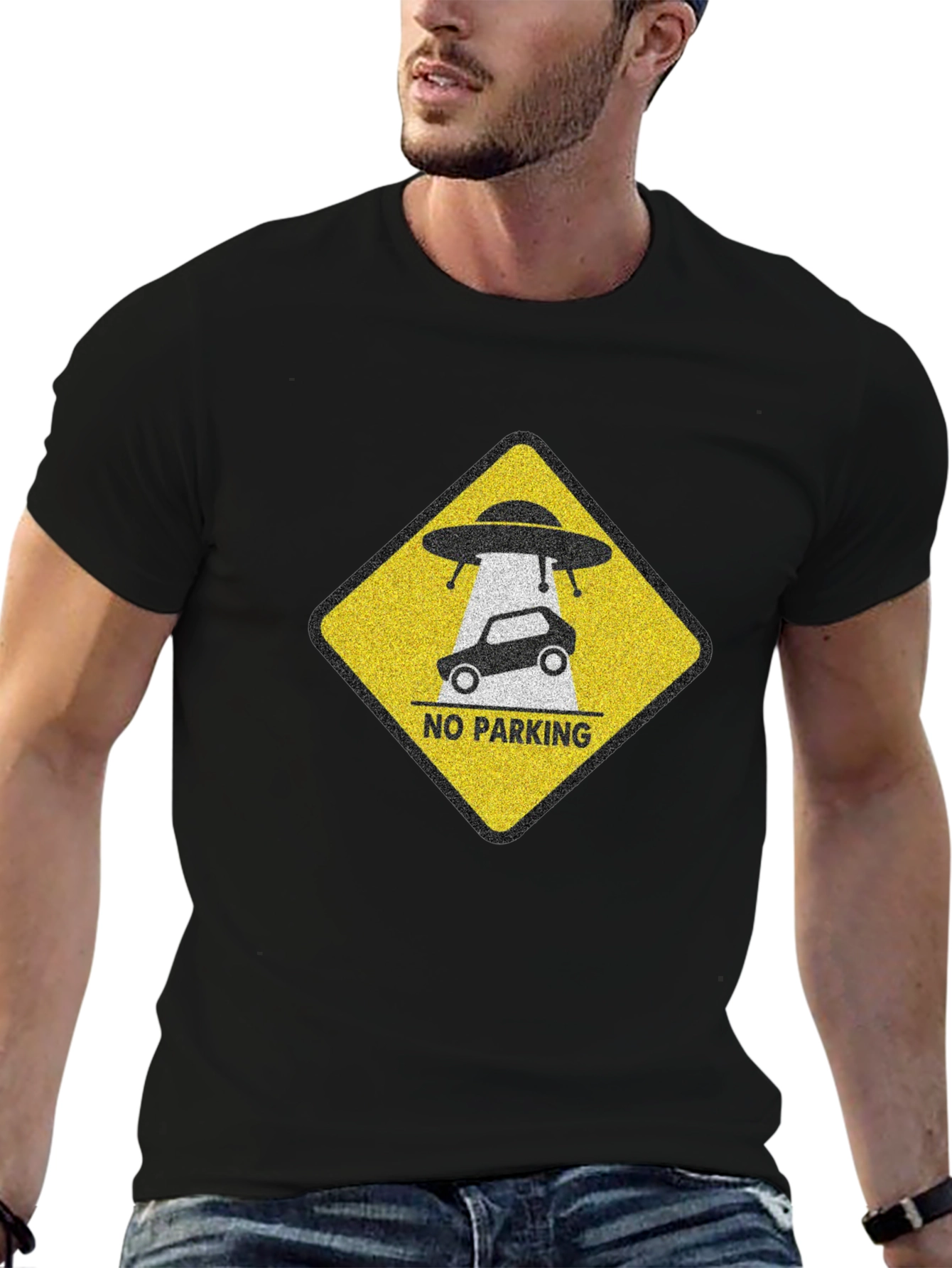 Alien Abduction No Parking Graphic Tee