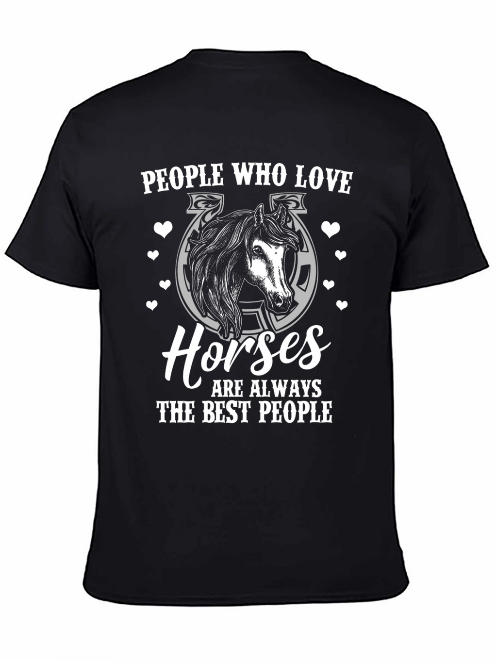 People Who Love Horses Black Graphic Tee