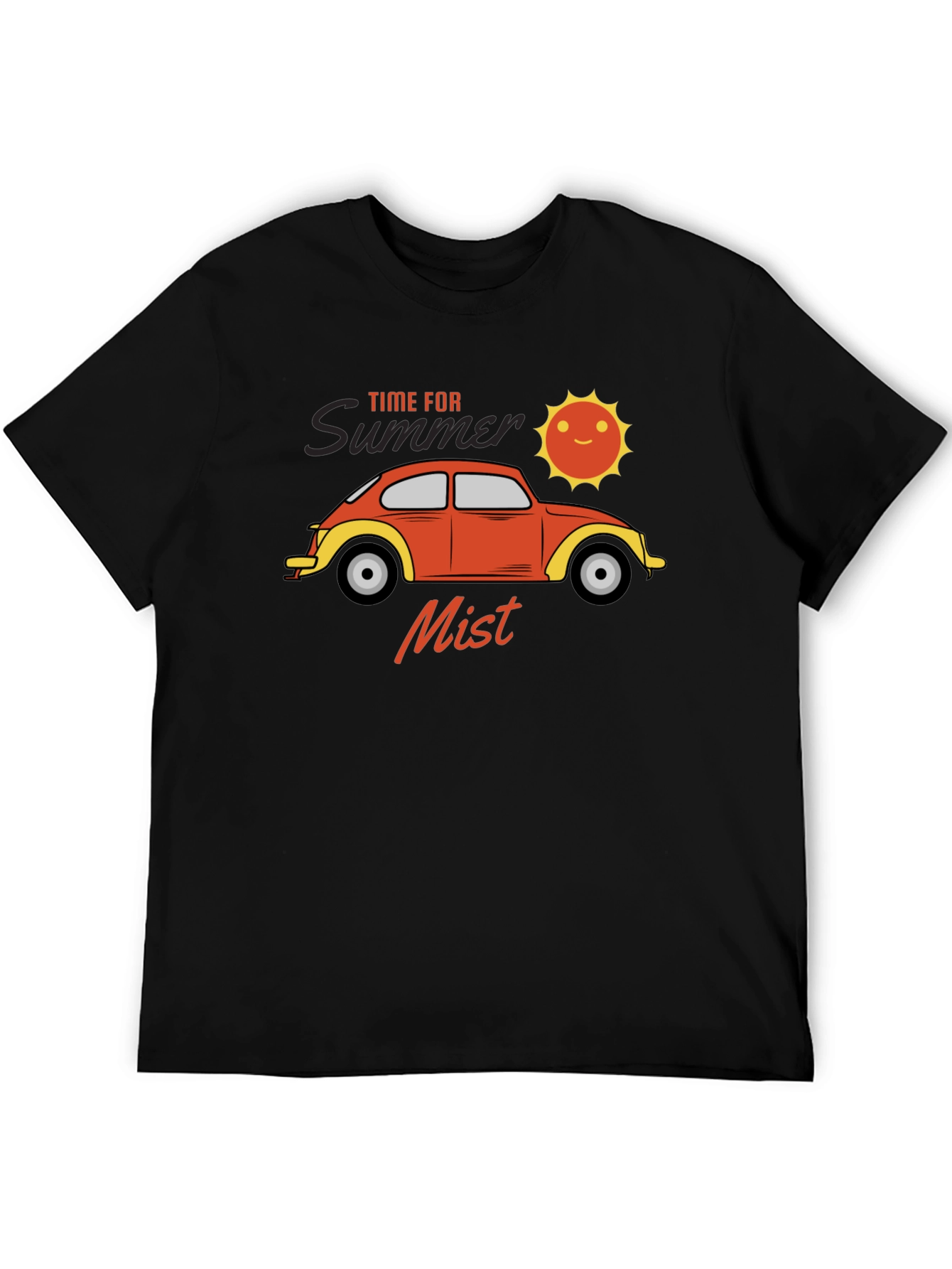 Summer Mist T-Shirt: Retro Car & Sun Design