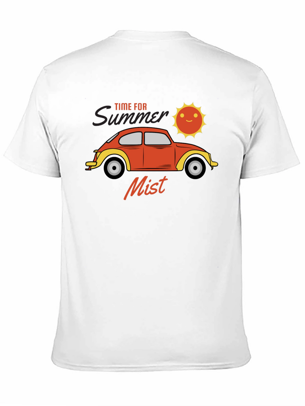 Summer Mist T-Shirt: Retro Car & Sun Design