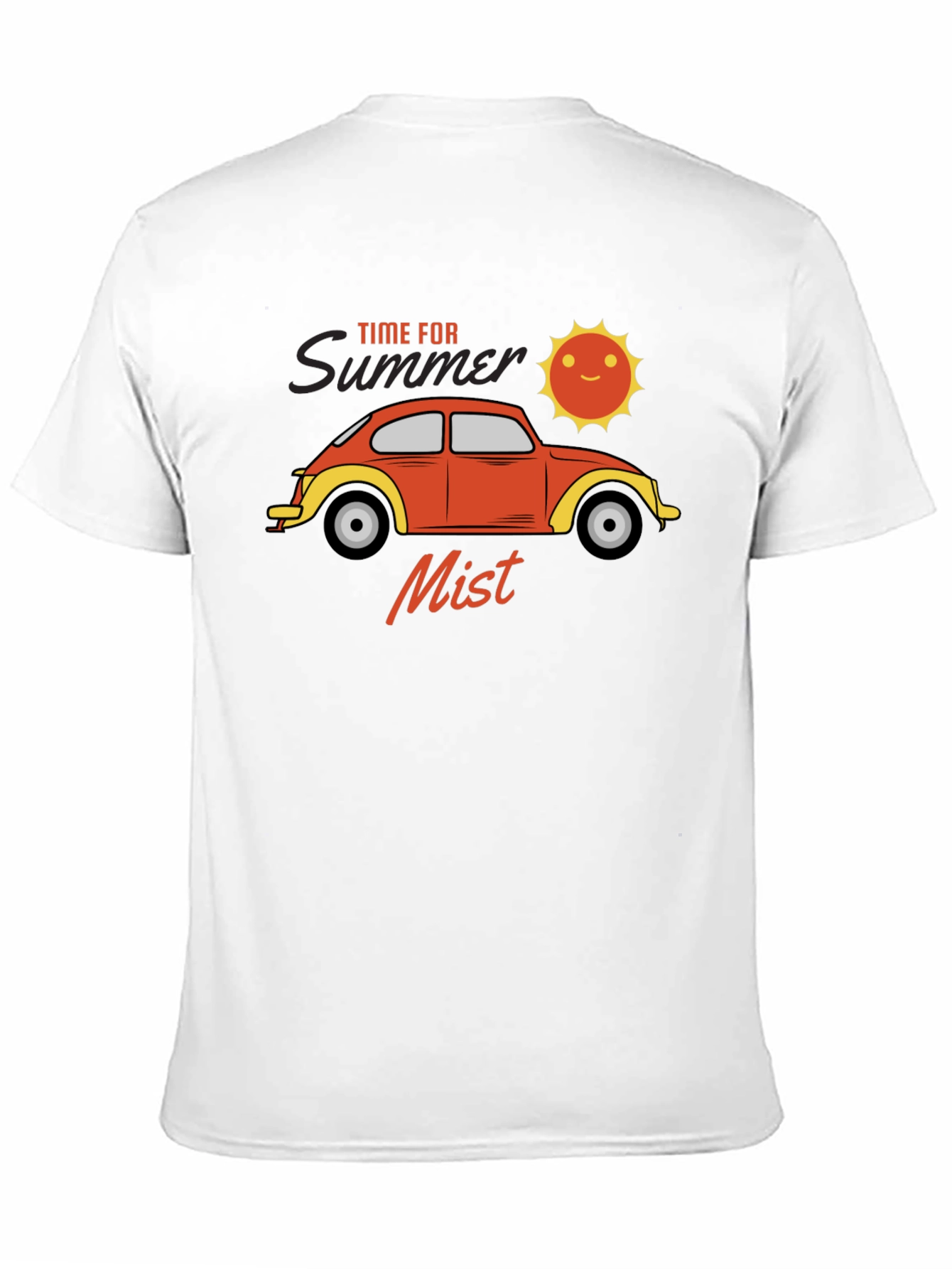 Summer Mist T-Shirt: Retro Car & Sun Design