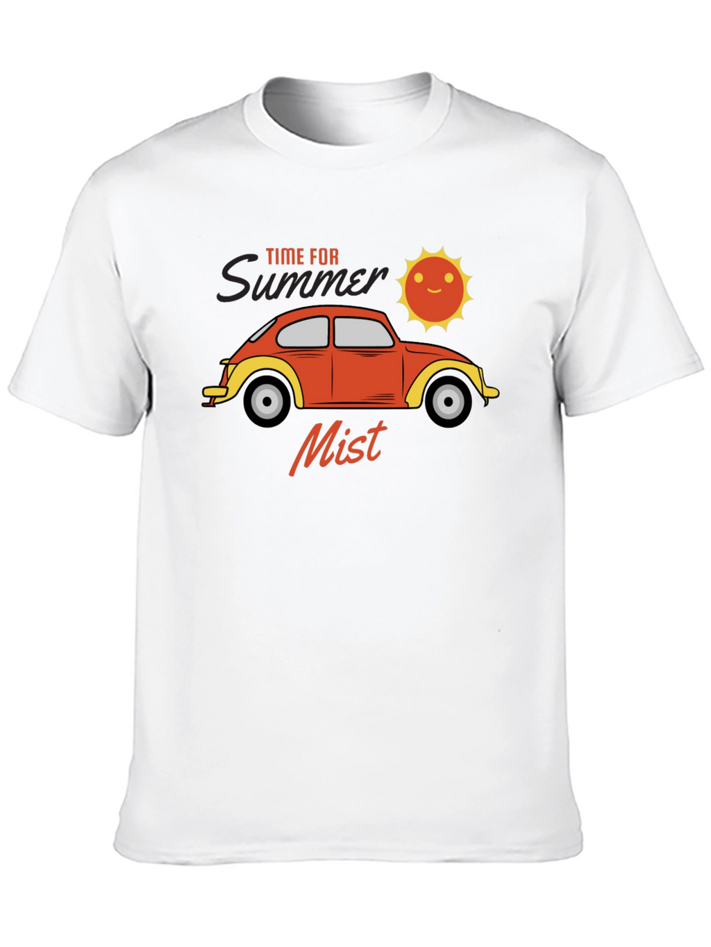 Summer Mist T-Shirt: Retro Car & Sun Design