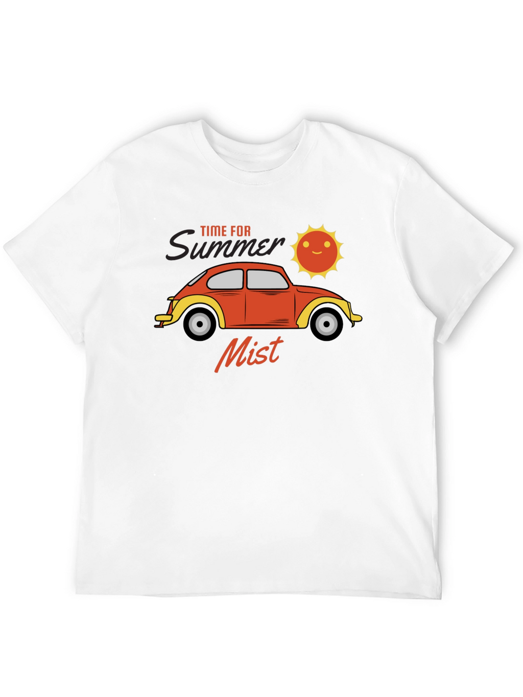 Summer Mist T-Shirt: Retro Car & Sun Design