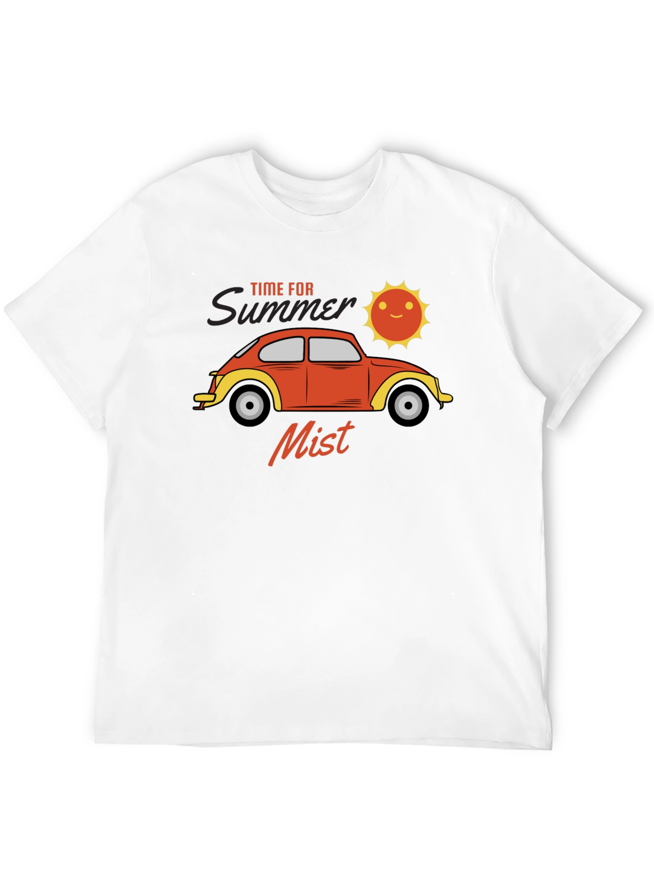Summer Mist T-Shirt: Retro Car & Sun Design