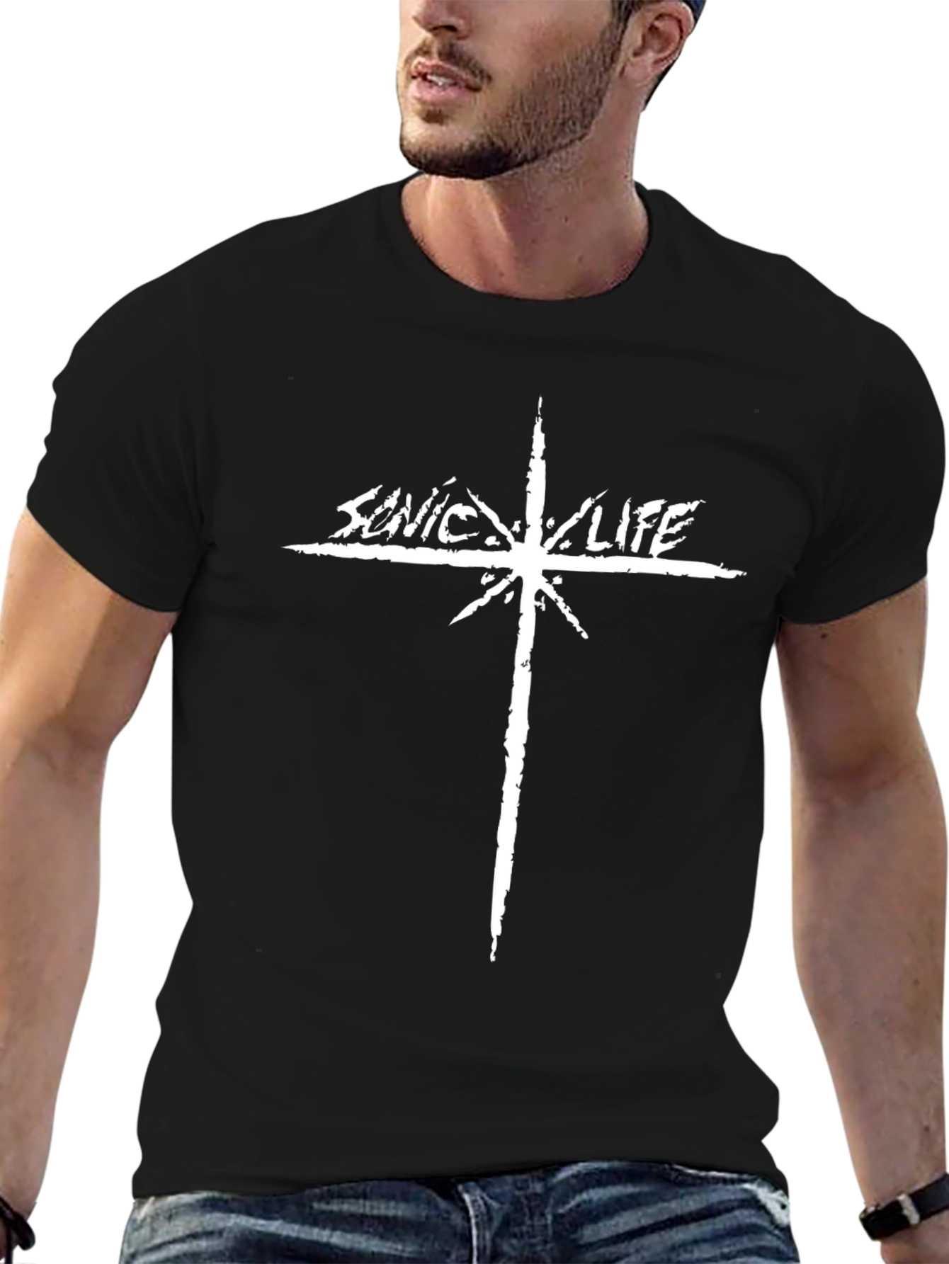 Sonic Youth Inspired Graphic Tee - Black