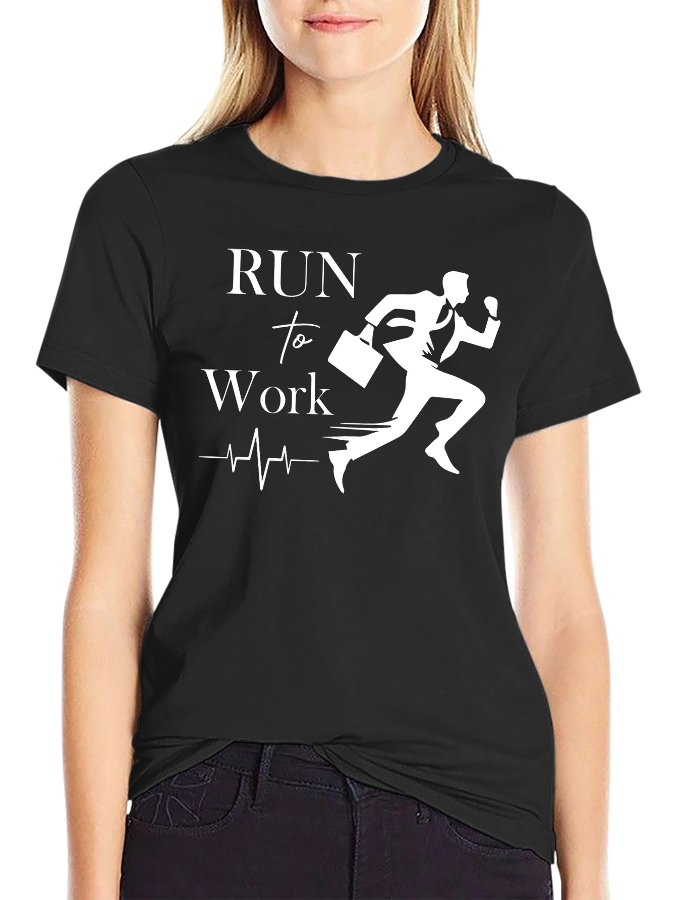 Run To Work Black T-Shirt