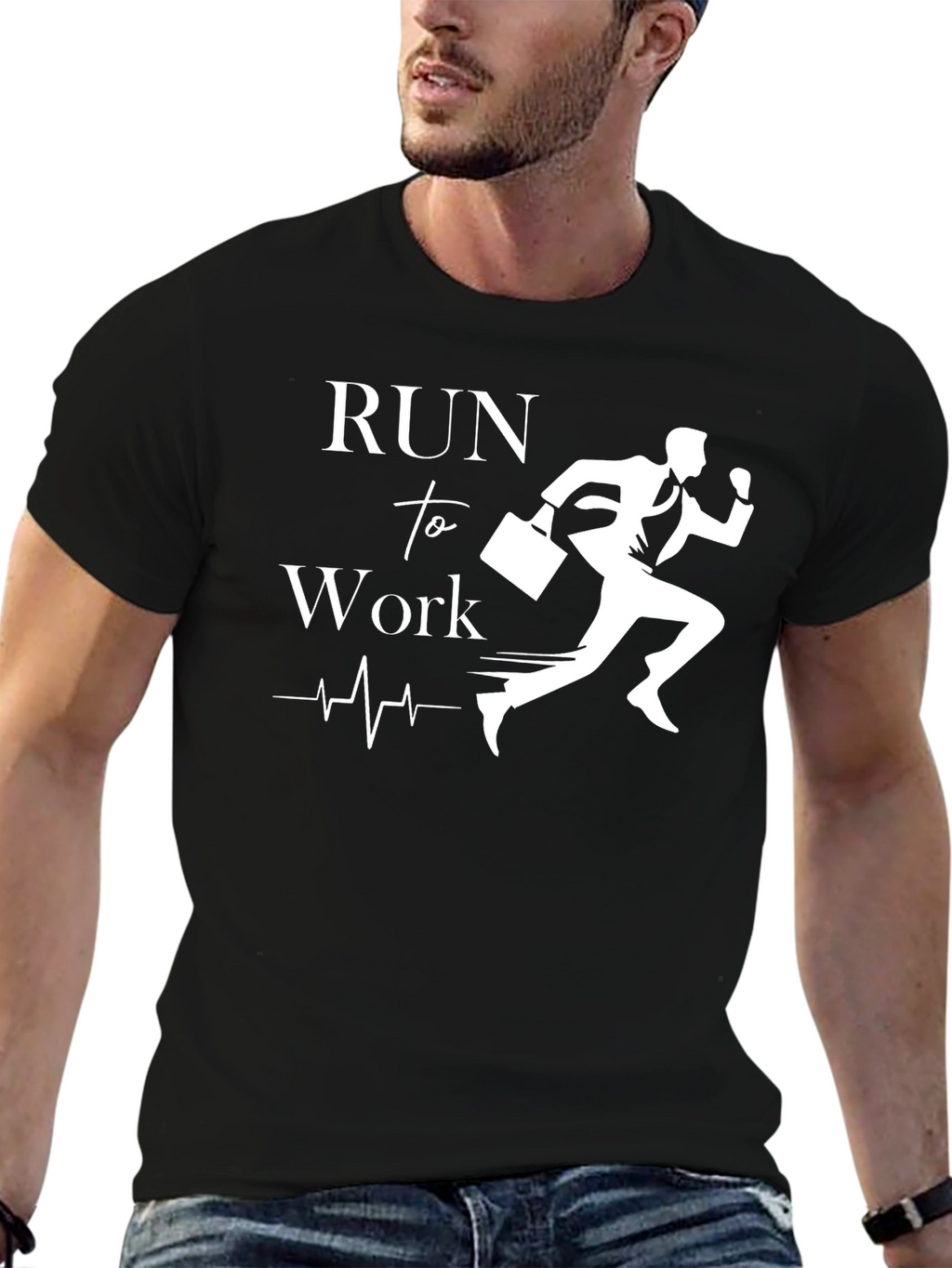Run To Work Black T-Shirt