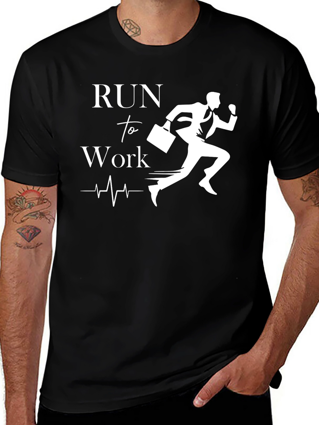 Run To Work Black T-Shirt