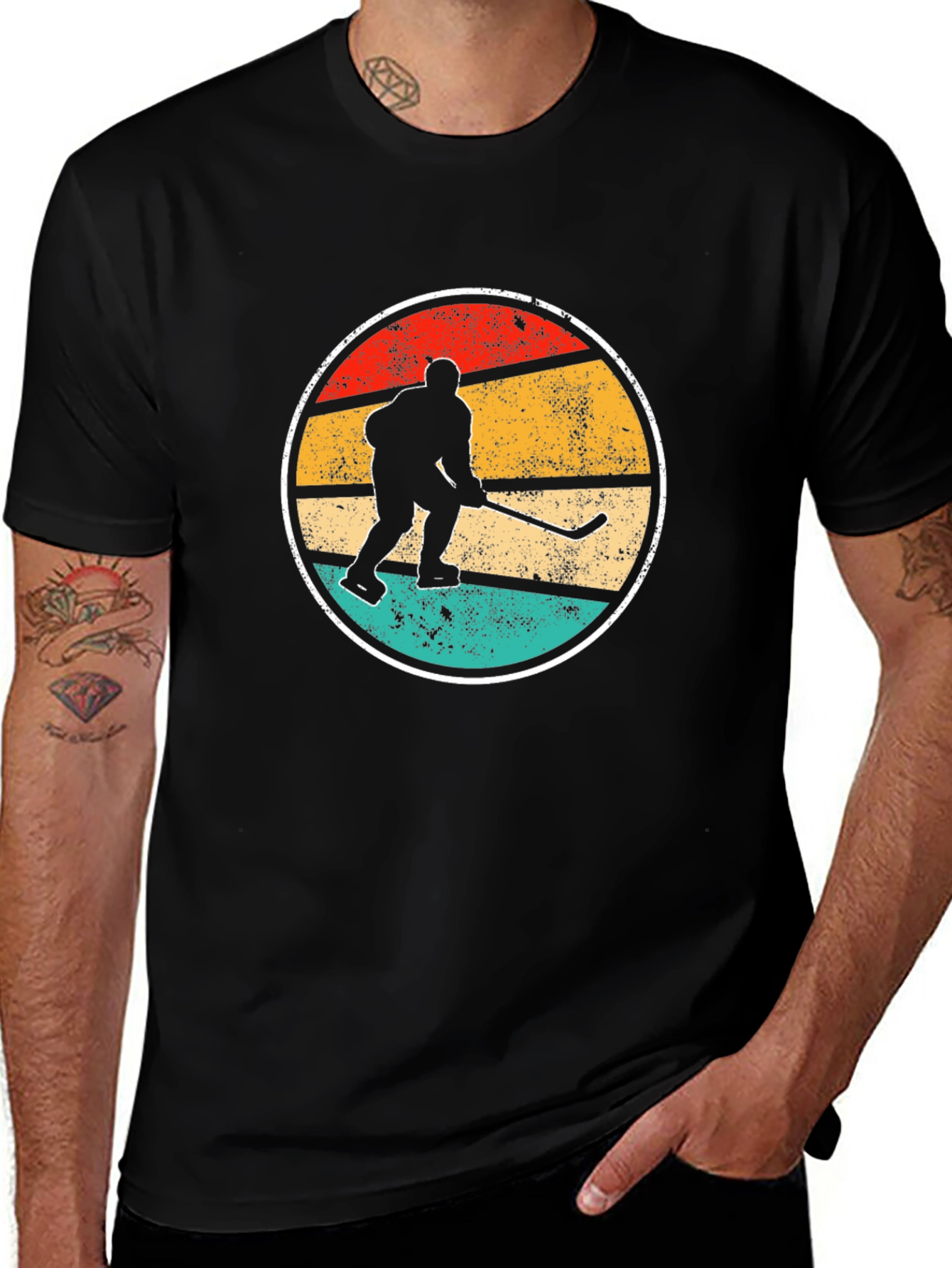 Vintage Hockey Player Graphic Tee