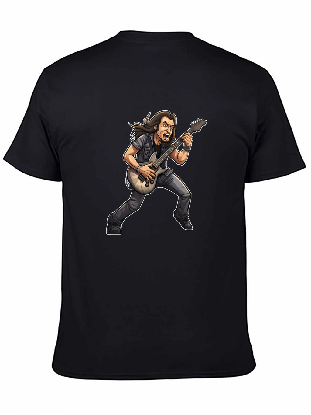Rockstar Cartoon Graphic Black Tee