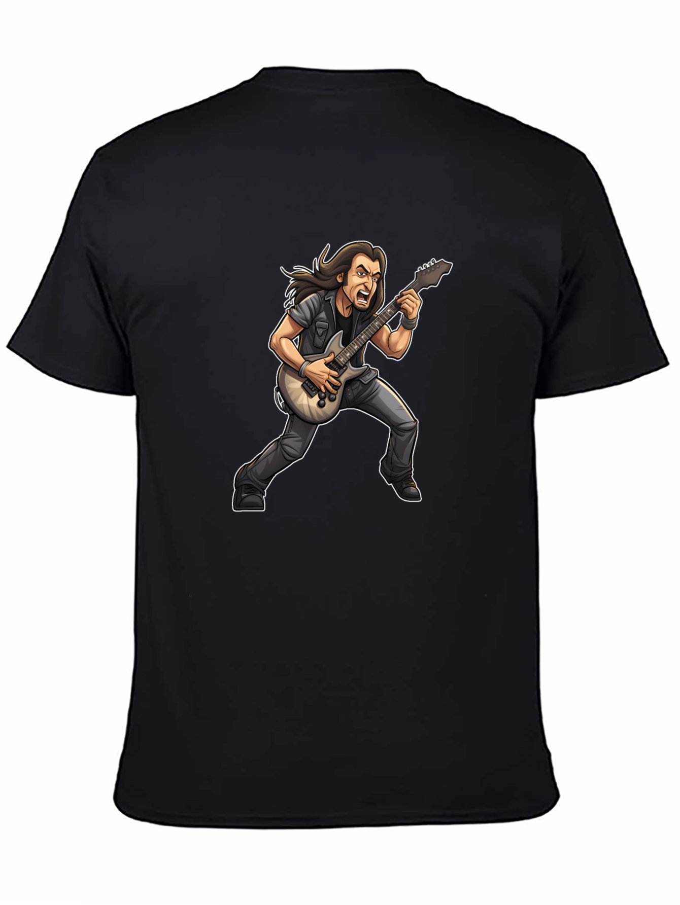 Rockstar Cartoon Graphic Black Tee