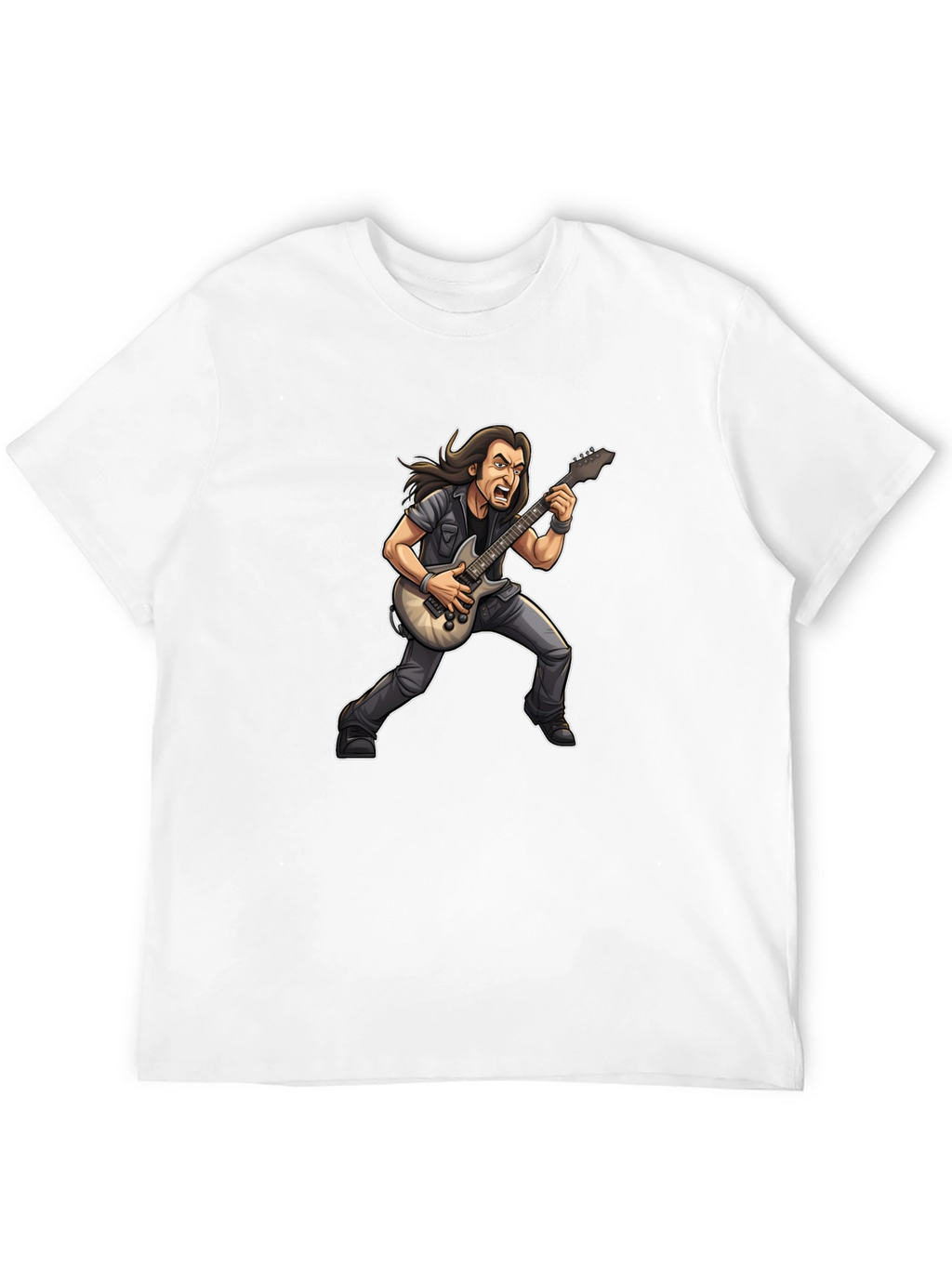Rockstar Cartoon Graphic Black Tee