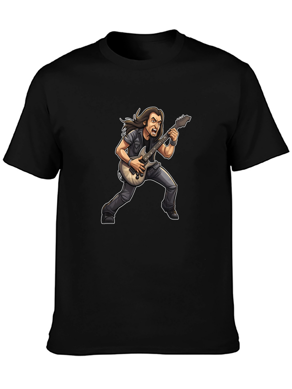 Rockstar Cartoon Graphic Black Tee