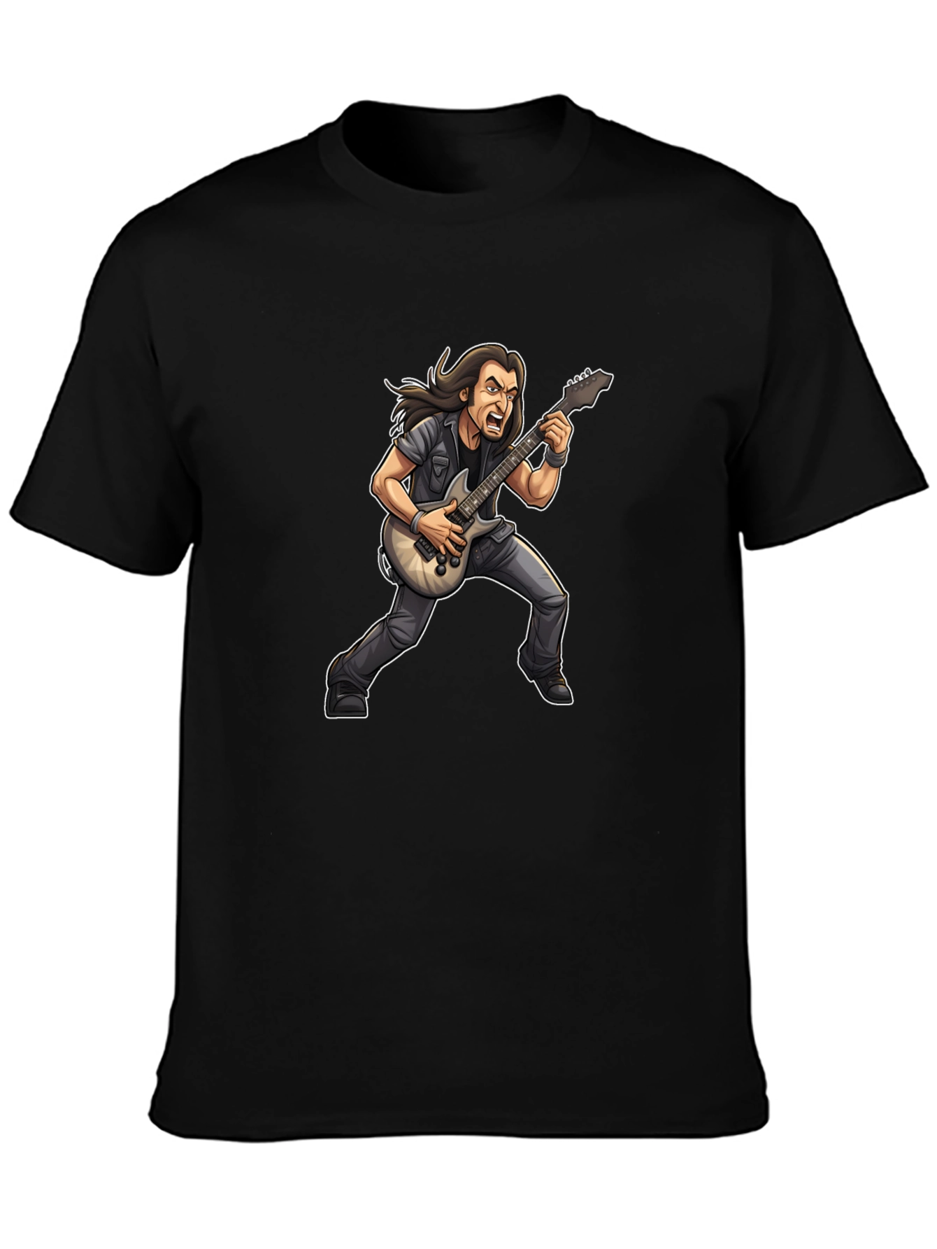 Rockstar Cartoon Graphic Black Tee