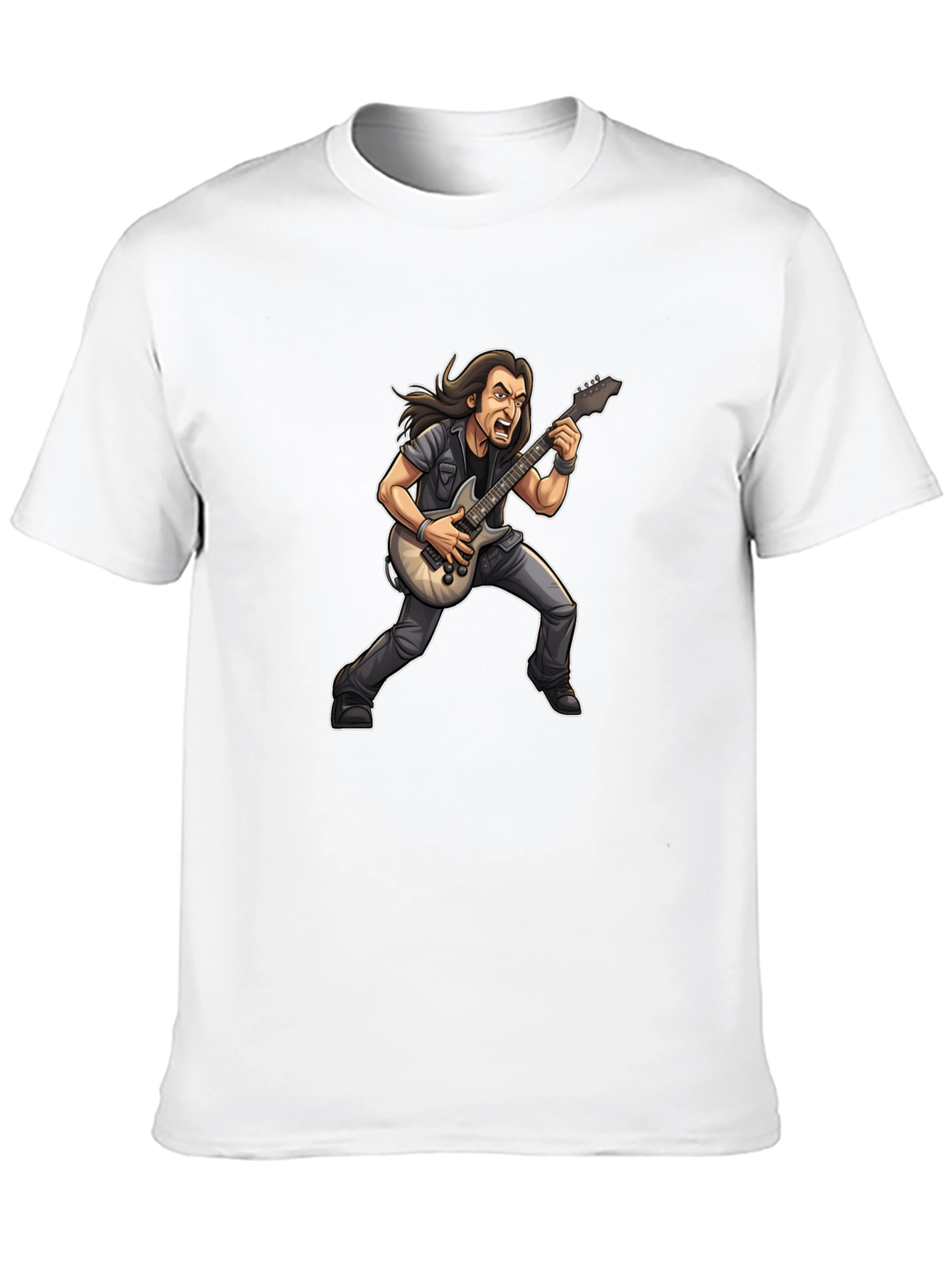 Rockstar Cartoon Graphic Black Tee