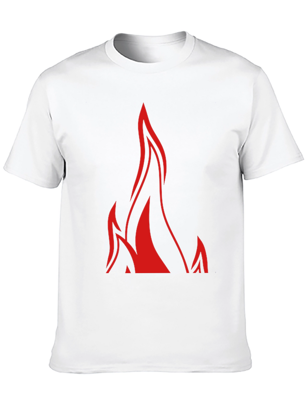 Mens Black T-Shirt with Red Flame Graphic
