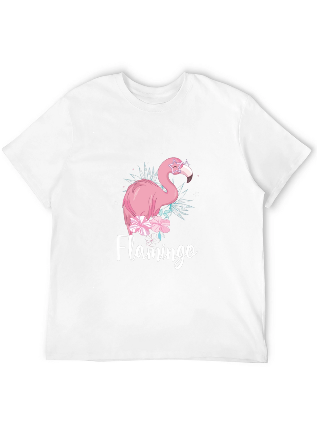 Stylish Flamingo Graphic Black T-Shirt