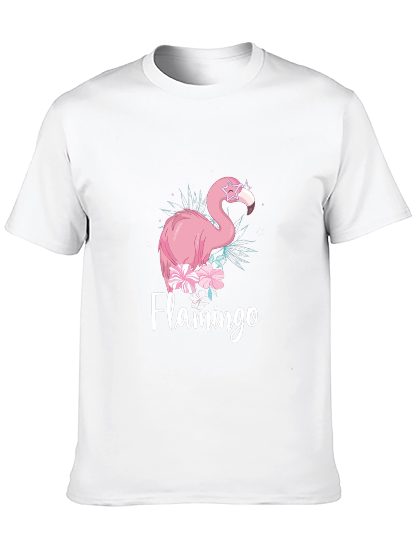 Stylish Flamingo Graphic Black T-Shirt