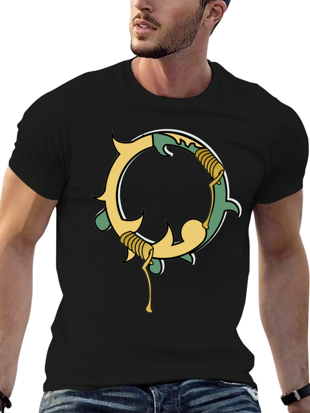 Unique Graphic Black Tee