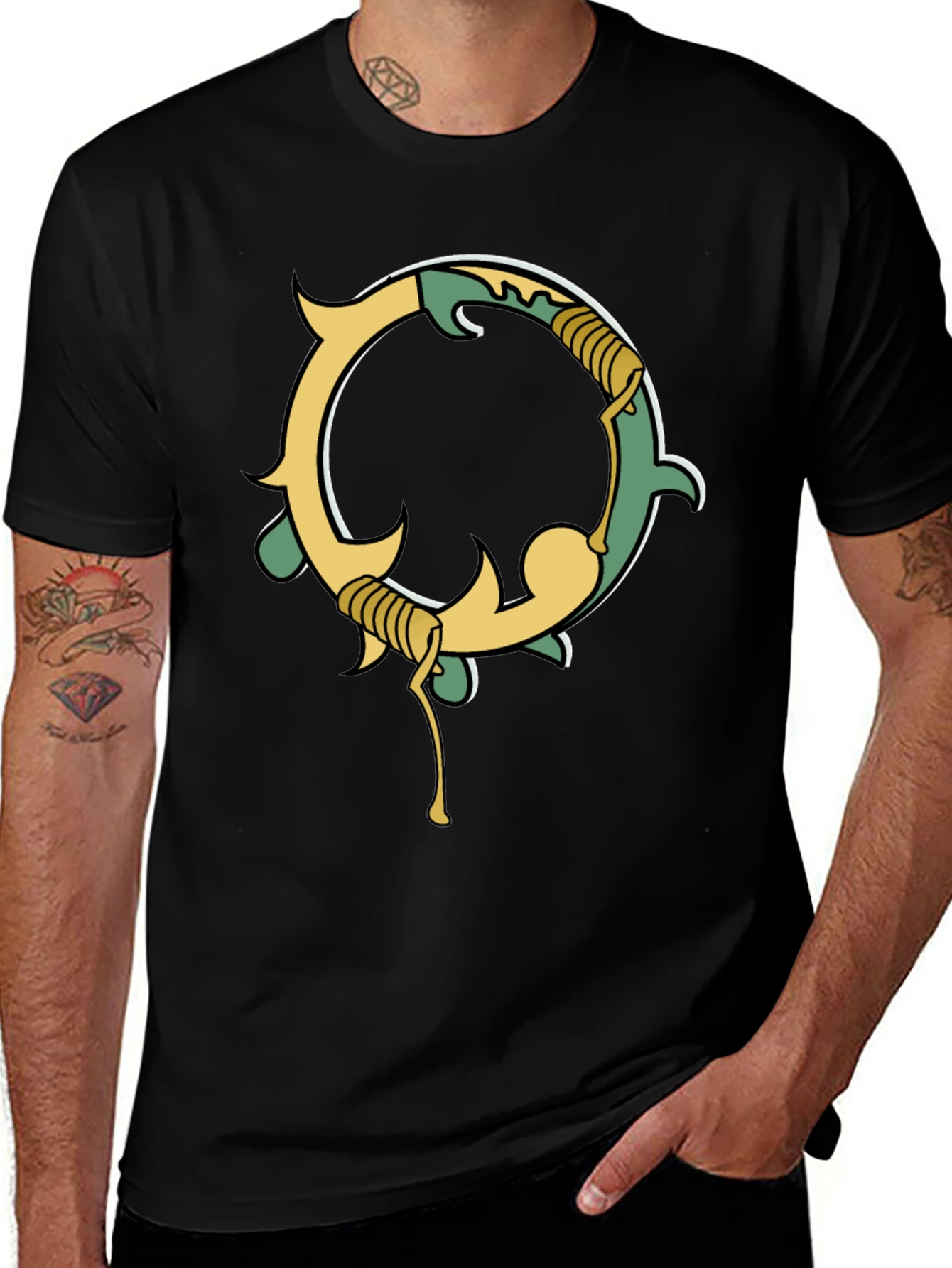 Unique Graphic Black Tee