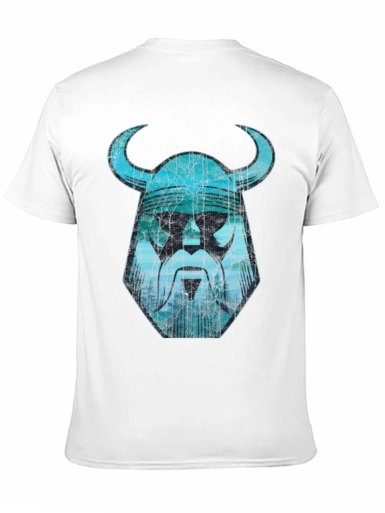 Viking Helmet Graphic Tee - Distressed Design