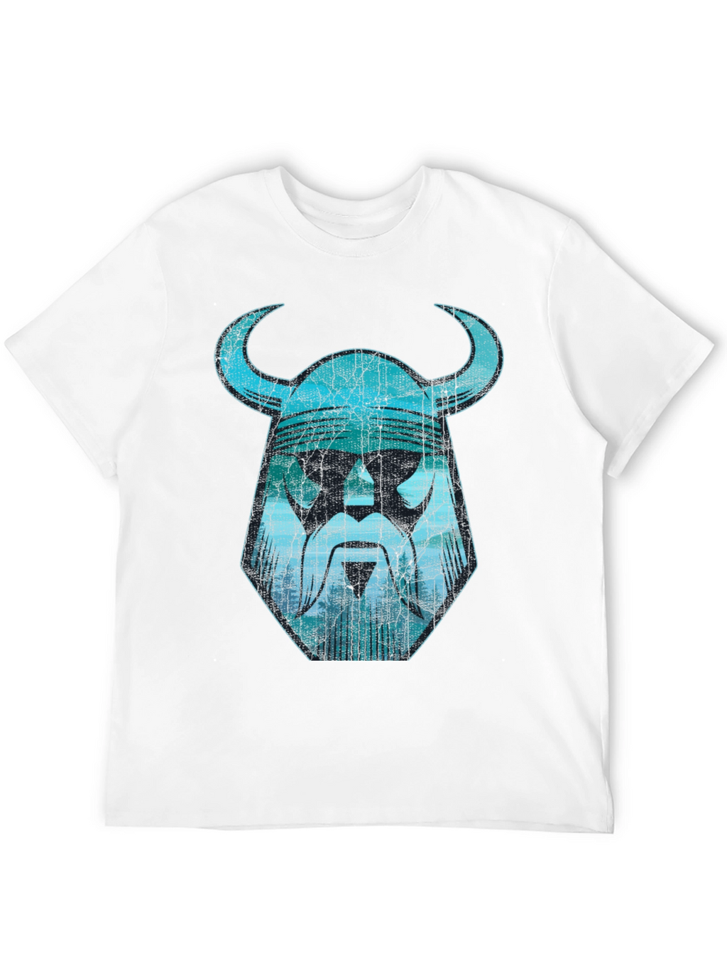 Viking Helmet Graphic Tee - Distressed Design
