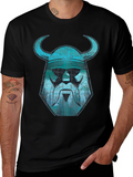 Viking Helmet Graphic Tee - Distressed Design