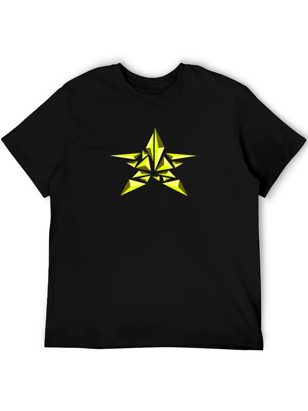 Geometric Star Graphic Black T-Shirt