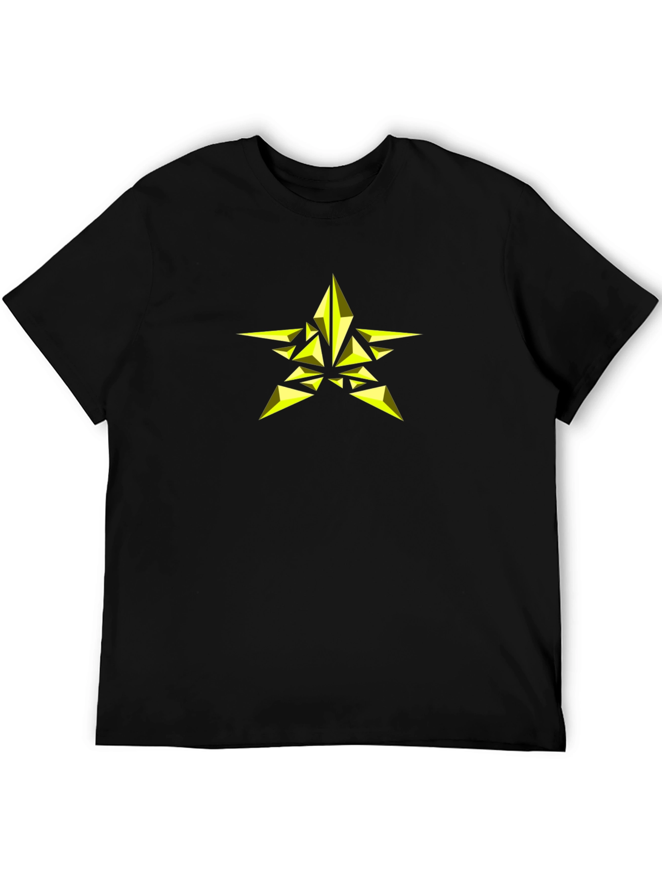 Geometric Star Graphic Black T-Shirt