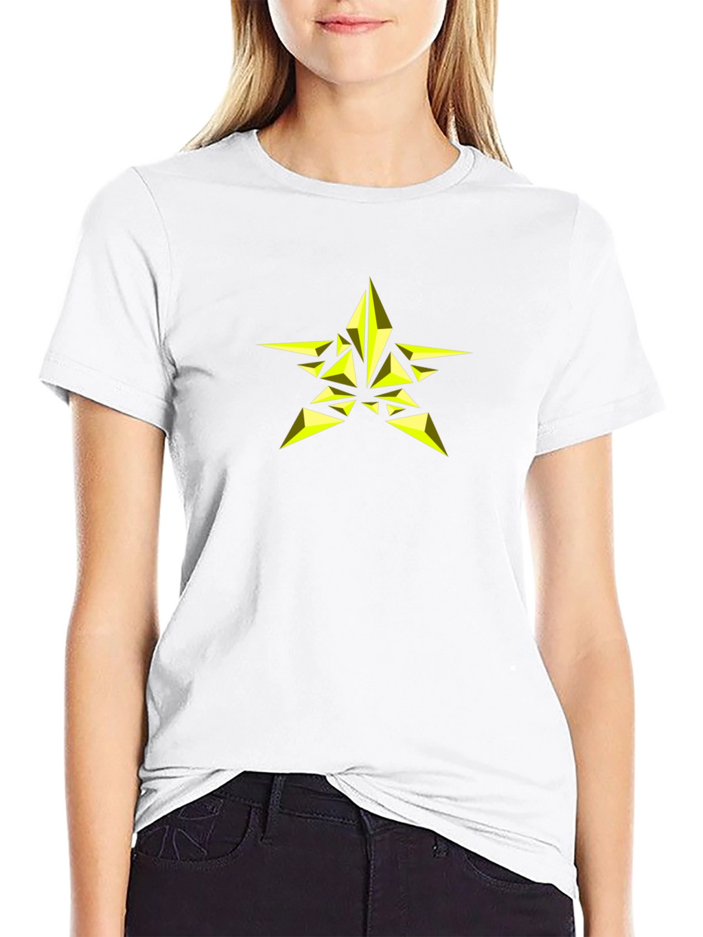 Geometric Star Graphic Black T-Shirt