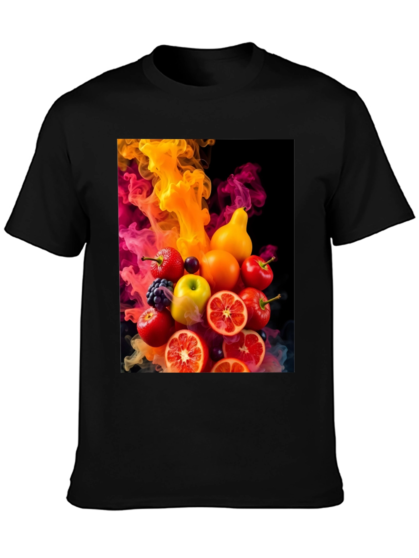 Colorful Fruit Smoke Graphic T-Shirt