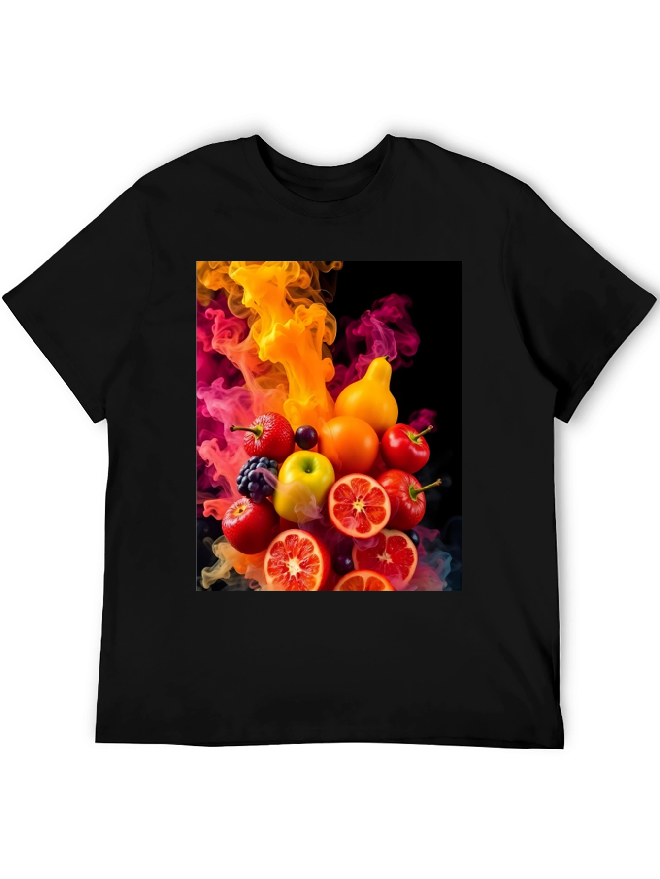 Colorful Fruit Smoke Graphic T-Shirt