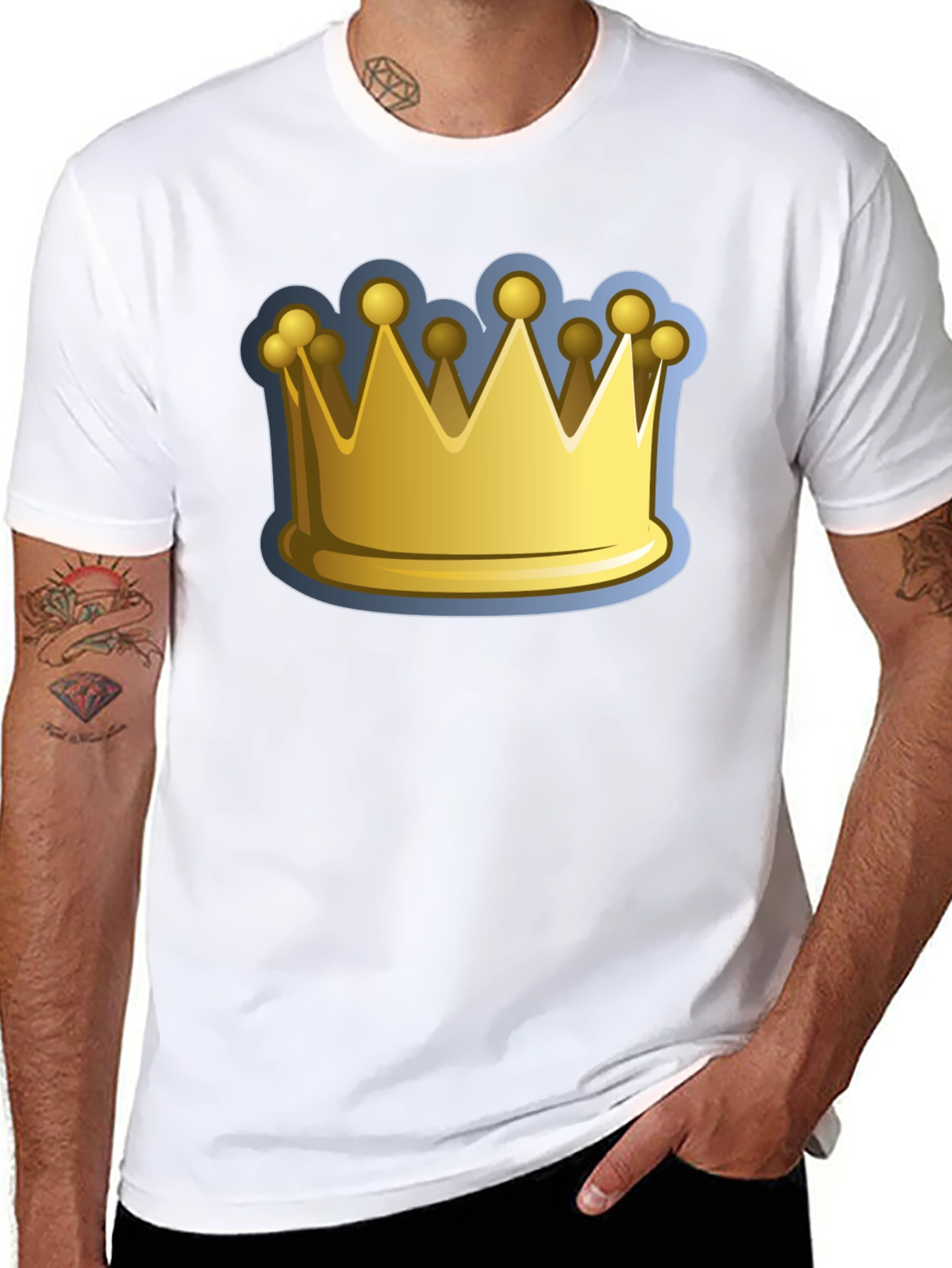 Crown Graphic Tee - Royalty Design Black T-Shirt