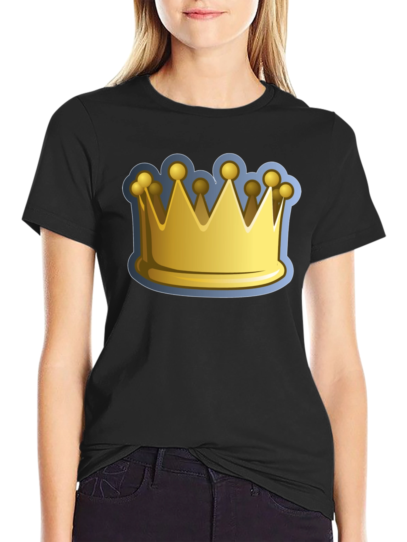 Crown Graphic Tee - Royalty Design Black T-Shirt