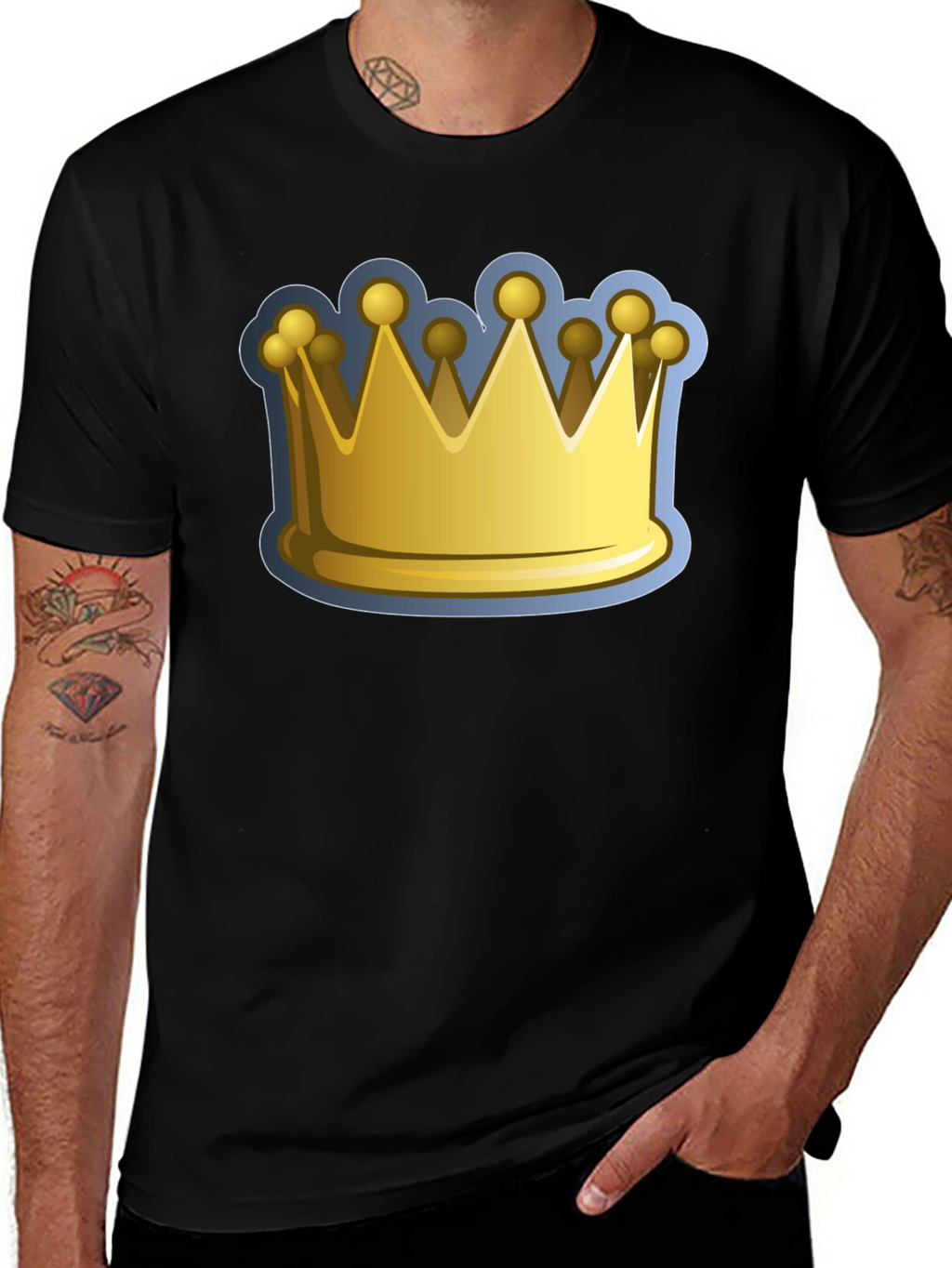 Crown Graphic Tee - Royalty Design Black T-Shirt