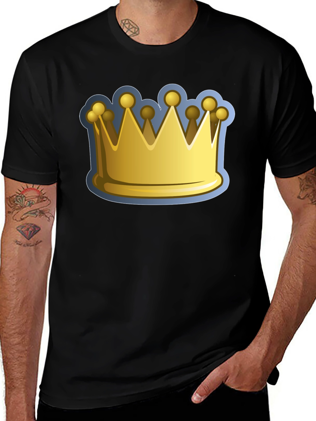 Crown Graphic Tee - Royalty Design Black T-Shirt