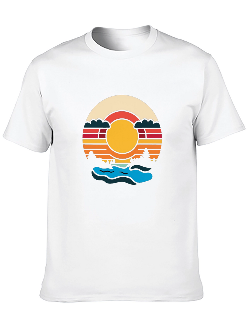 Retro Sunset River Graphic Tee