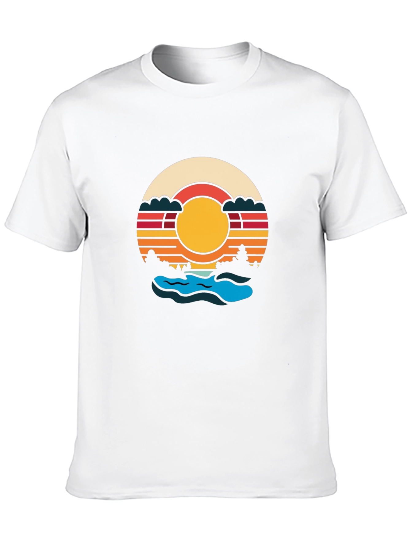 Retro Sunset River Graphic Tee