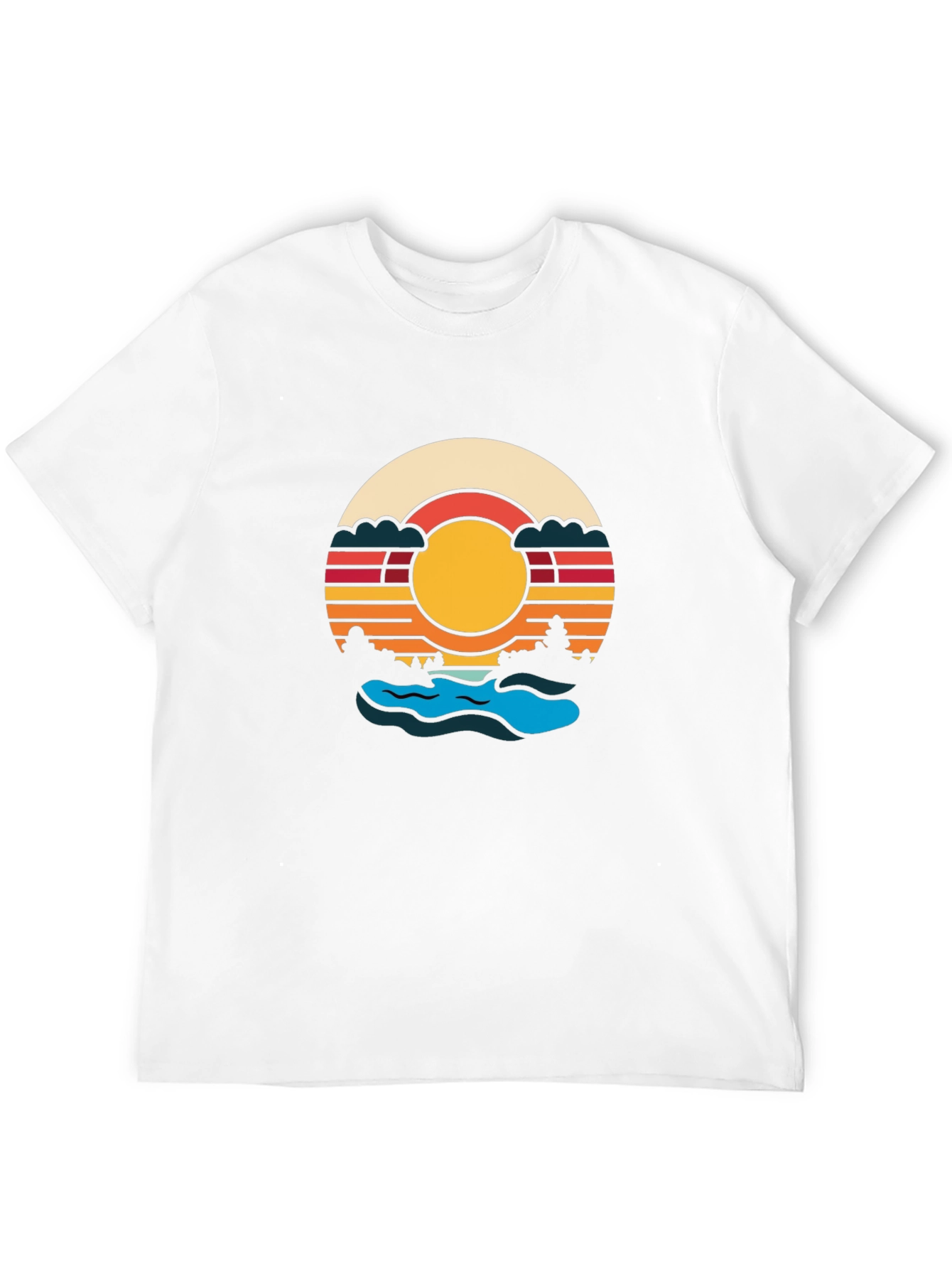 Retro Sunset River Graphic Tee