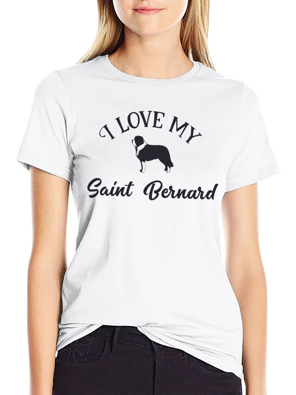 I Love My Saint Bernard Black T-Shirt