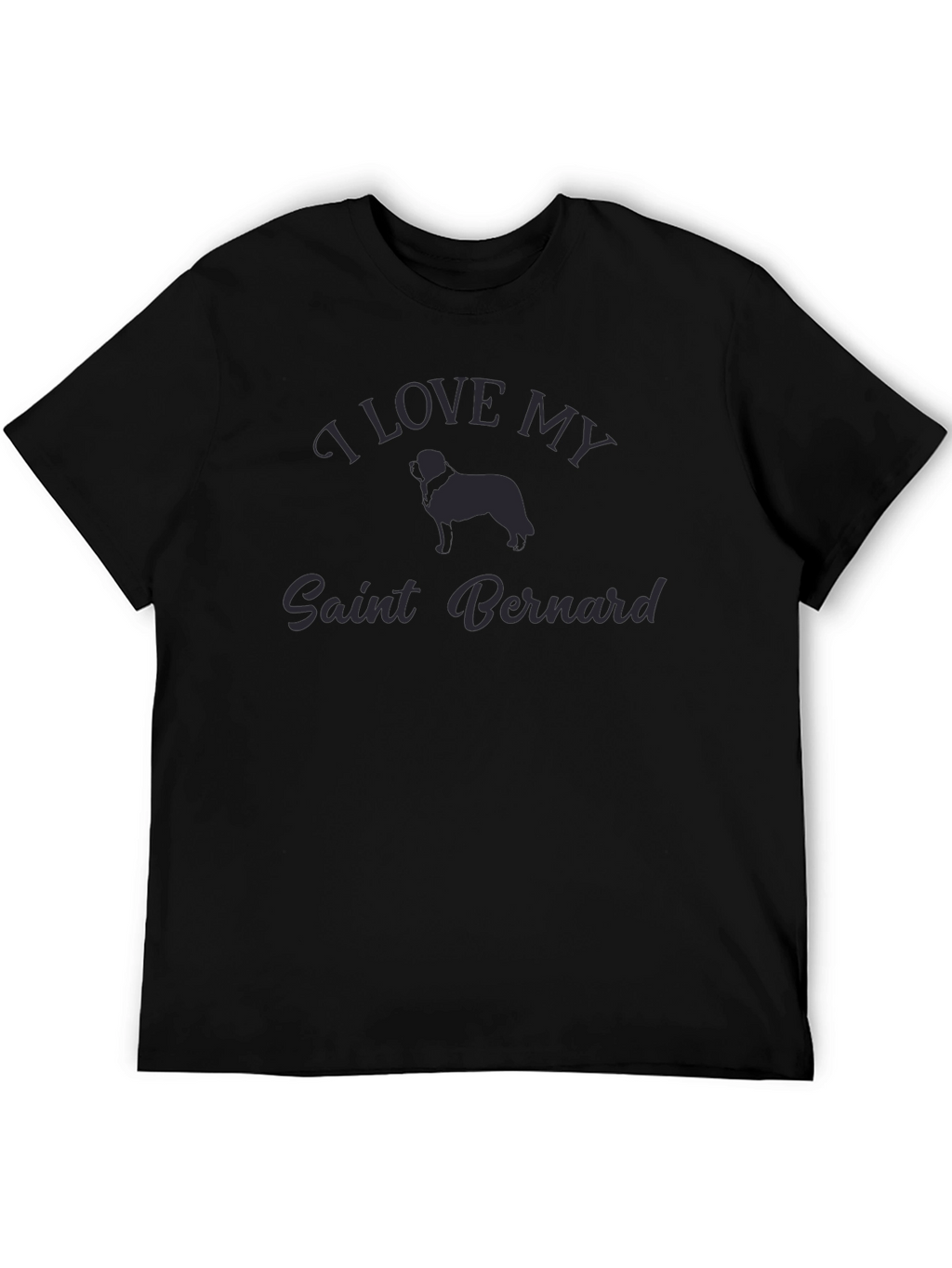 I Love My Saint Bernard Black T-Shirt