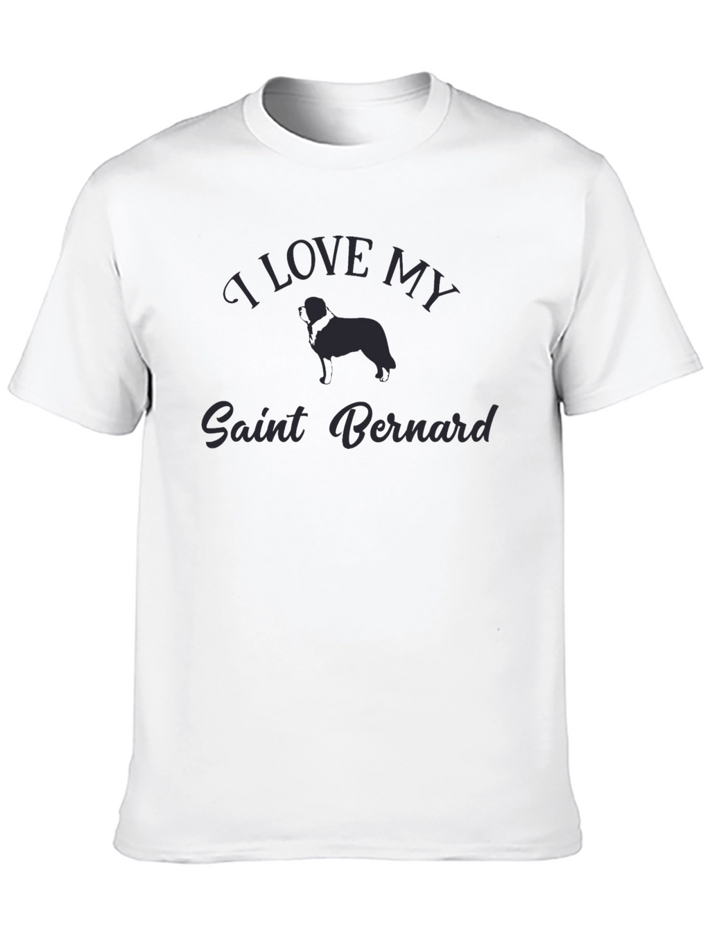 I Love My Saint Bernard Black T-Shirt