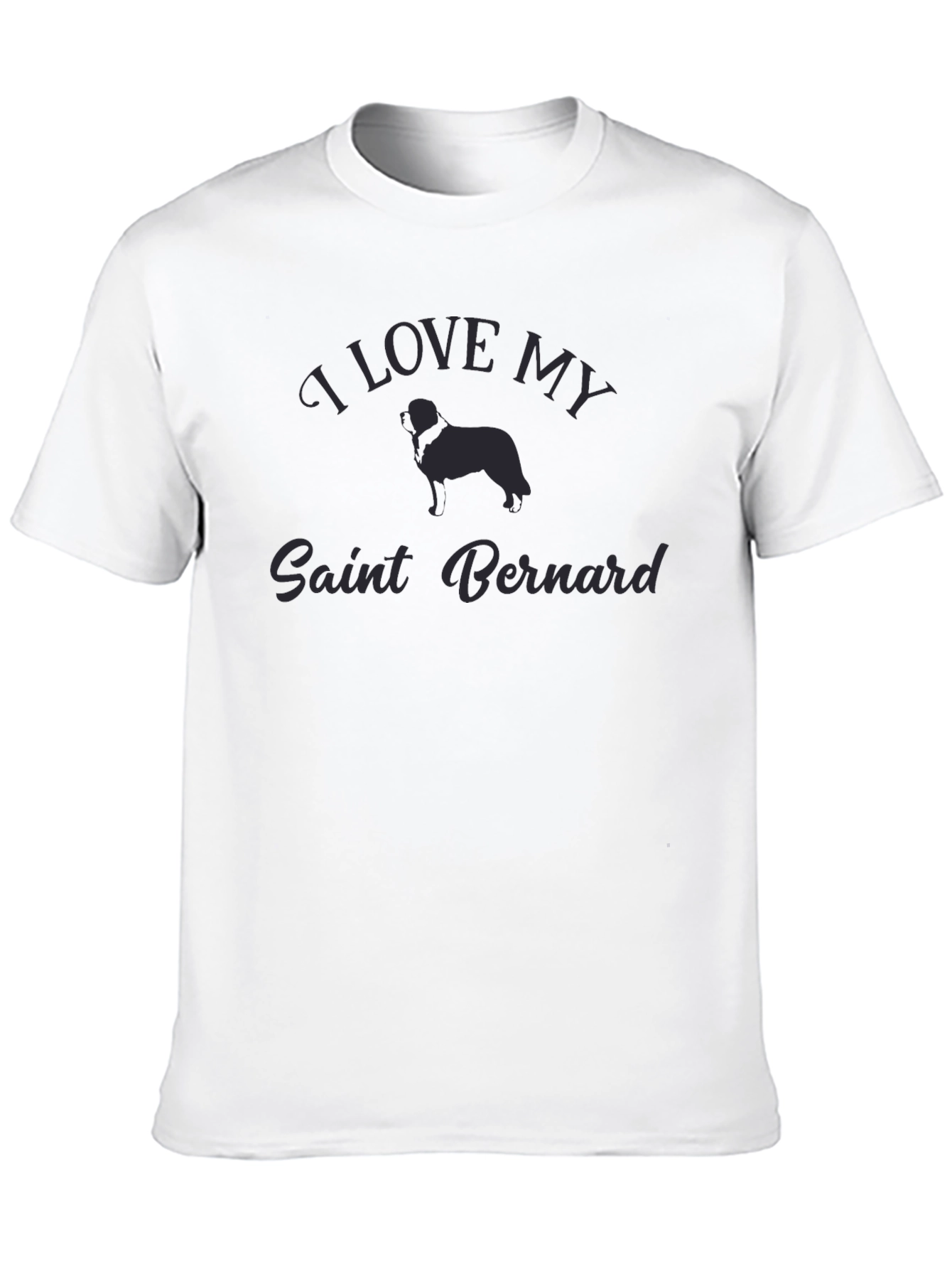 I Love My Saint Bernard Black T-Shirt