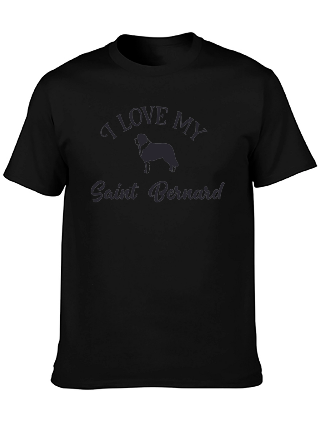 I Love My Saint Bernard Black T-Shirt