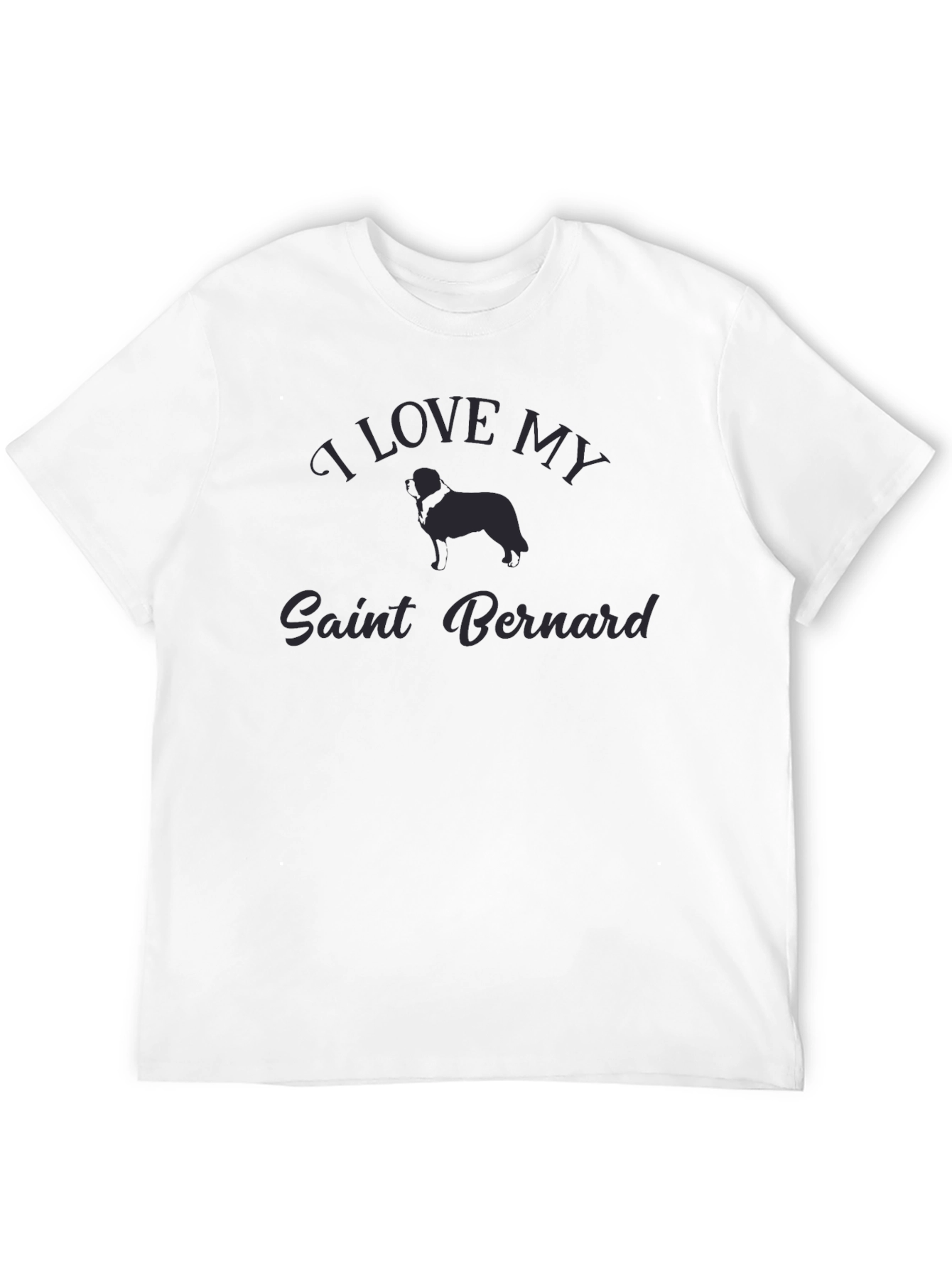 I Love My Saint Bernard Black T-Shirt