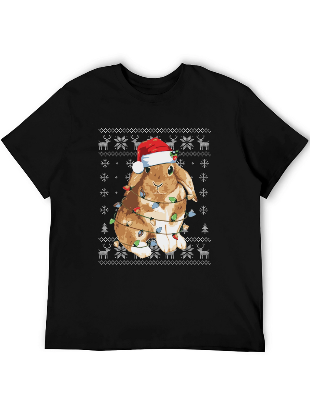 Festive Bunny Christmas Lights T-Shirt
