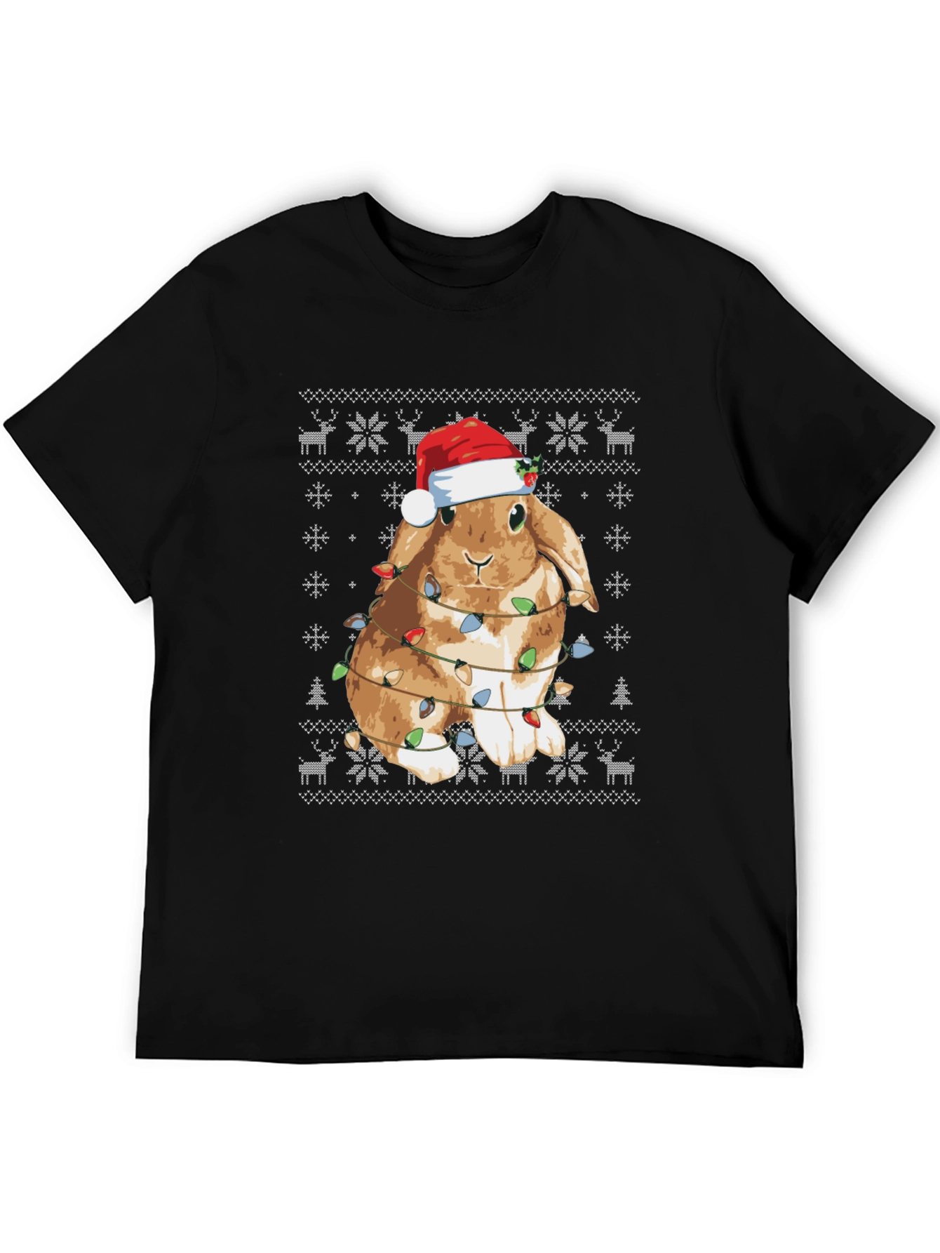 Festive Bunny Christmas Lights T-Shirt