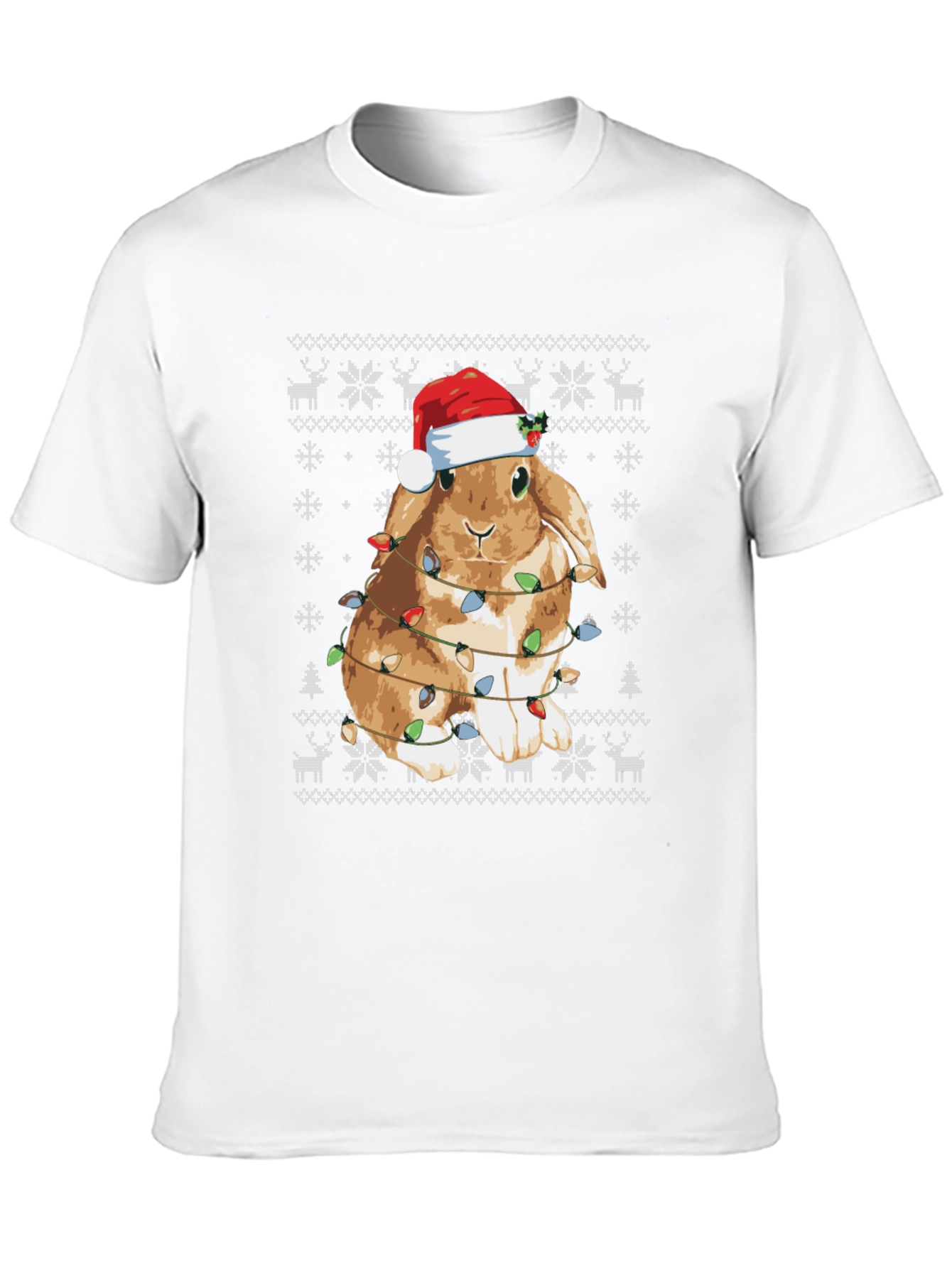 Festive Bunny Christmas Lights T-Shirt